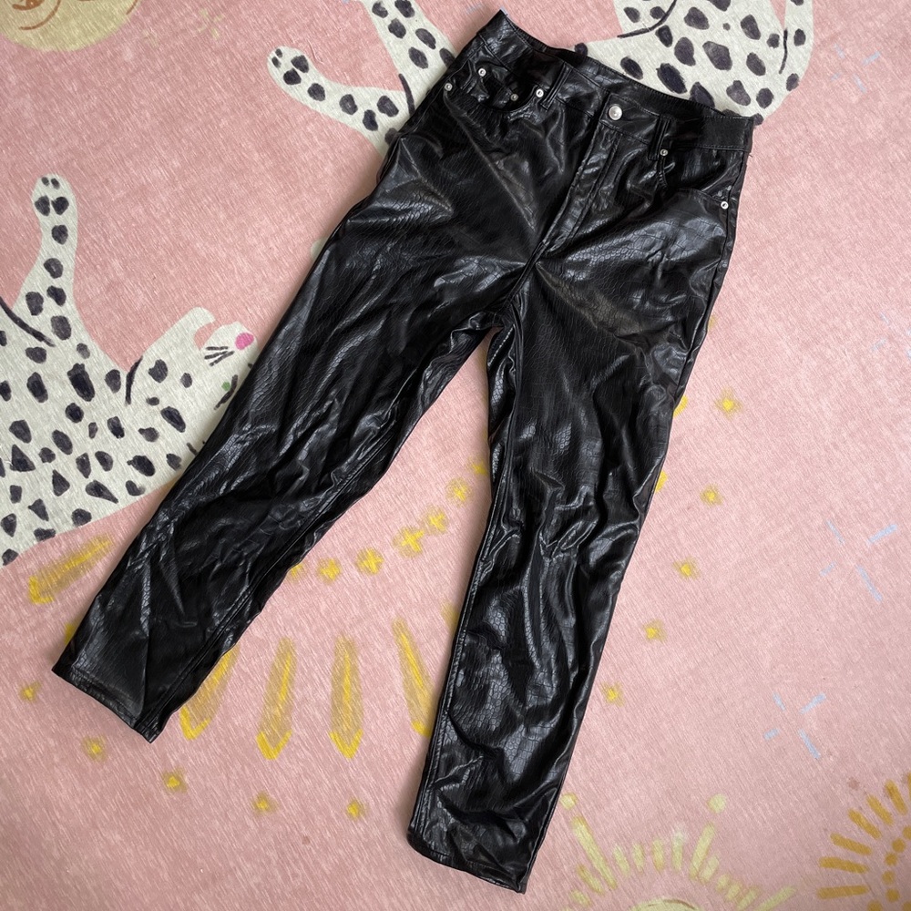Faux leather pants
